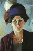 Portrait of the Artist's Wife Elisabeth with a Hat, August Macke